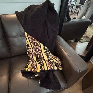 Cozy Fuzzy Blanket of Black Curly Fleece